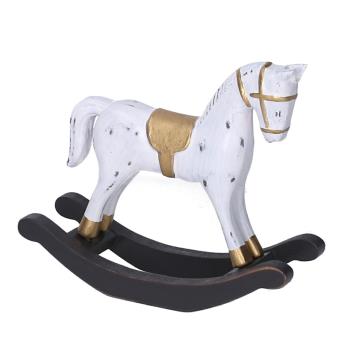 sconto Cavallo a dondolo legno bianco cm 42x8xh31