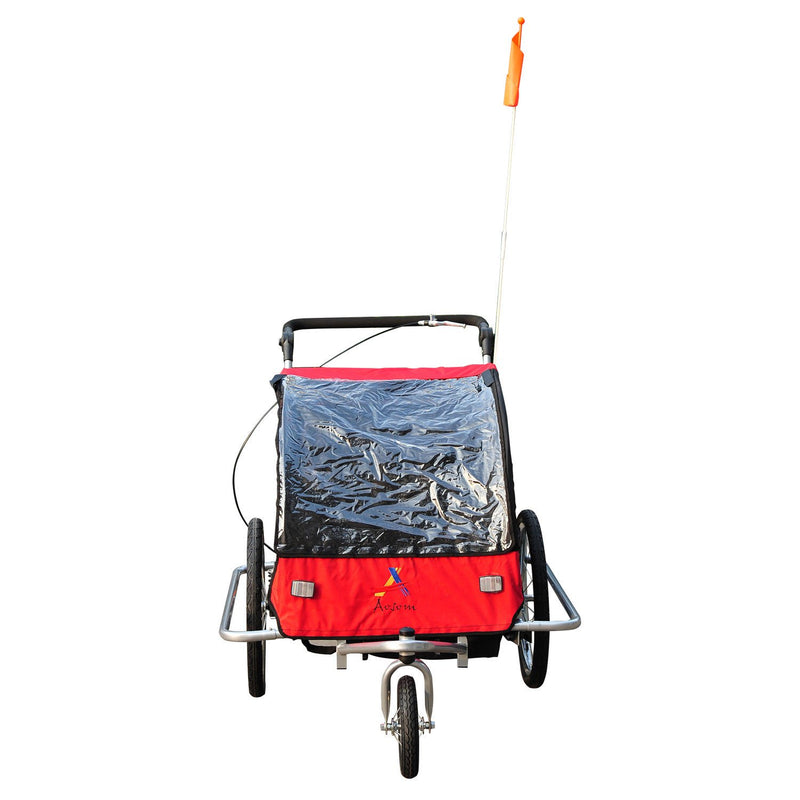 Carrello per Bici e Passeggino 2 in 1 Rosso e Nero -2