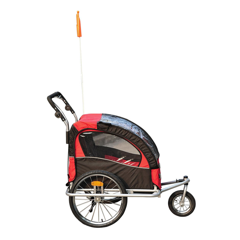 Carrello per Bici e Passeggino 2 in 1 Rosso e Nero -5