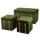 Set Baule e 2 Pouf in MDF e Tessuto Velluto Verde