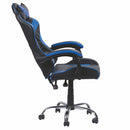 Sedia da Gaming 61x56x123 cm in Similpelle Nera e Blu-4