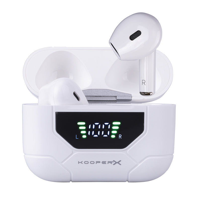 Cuffie Auricolari Wireless con Custodia per Ricarica Kooper  Bianco-1