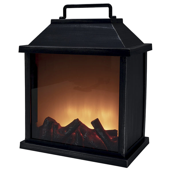 Dekorative Laterne 30x17x35 cm Schwarzer Flammeneffekt sconto