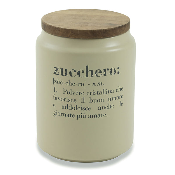 Zuckerdose mit Bambusdeckel 800 ml aus Steingut Villa D'este Home Tivoli Crema sconto