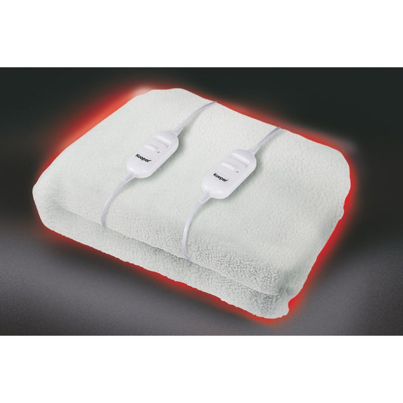 Coperta Termica Elettrica Matrimoniale 120W Kooper Pisola Bianca-5