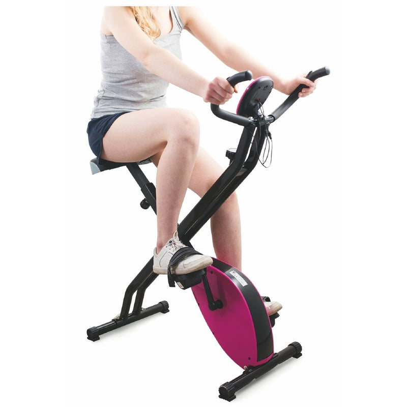 Cyclette Magnetica Pieghevole con Display Kooper  Nero e Fucsia-2