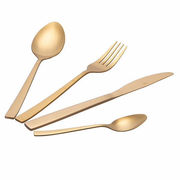 prezzo Service Besteckset 24-teilig Mattgold in Stahl Villa d'Este Home Tivoli Modern