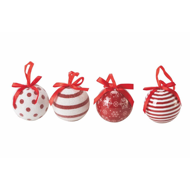 Set 14 Palle di Natale Ø7,5 cm in Polyfoam con Box Righe e Pois-3