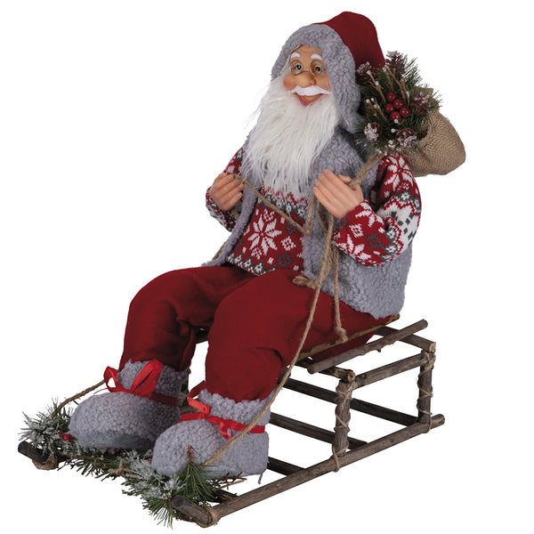 Weihnachtsmannpuppe H50 cm aus rotem Stoff acquista