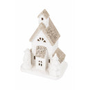 Casetta porta Candela Tealight 13x8x17,5 cm in Stoneware con Led-3