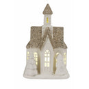 Casetta porta Candela Tealight 11x6,8x17 cm in Stoneware con Led-2