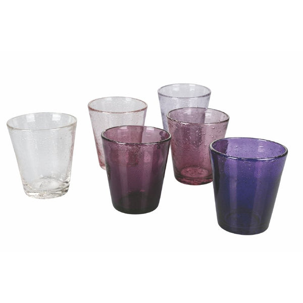 Set mit 6 Cancun Provence Wassergläsern in Villa d'Este Home Tivoli Purple Glass prezzo