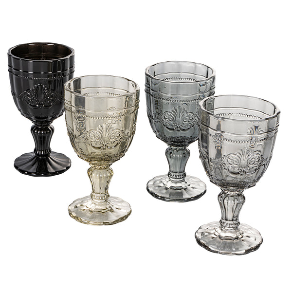 Set mit 4 Syrah Stones Gläsern in Villa d'Este Home Tivoli Grey Glass acquista