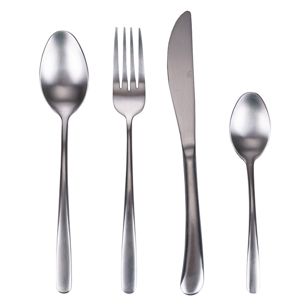 online Servizio Set di Posate 24 Pezzi in Acciaio Inox VdE Tivoli 1996 Drop Silver Satinato