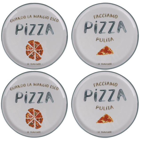 prezzo Set 4 Piatti Pizza Ø33x2 cm in Porcellana VdE Tivoli 1996 Le Travisate Bianco