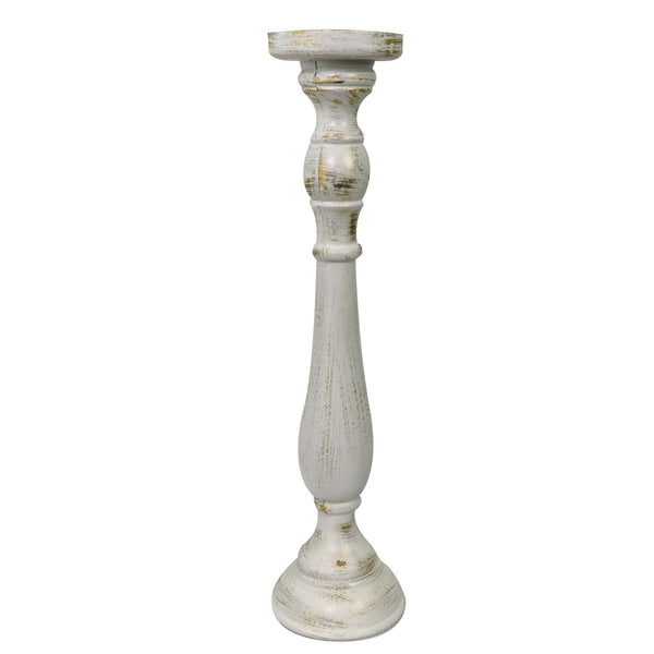 Portacandele candelabro legno bianco cm Ø11,5xh47 sconto