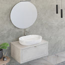 Mobile Bagno Sospeso 80 cm Lavabo e Specchio Bonussi Orione Grigio Effetto Cemento-3