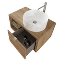 Mobile Bagno Sospeso 80 cm Lavabo e Specchio Bonussi Orione Rovere Farnia-3