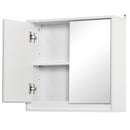 Armadietto Bagno a 2 Ante con Specchiera e Ripiano Regolabile  48x14,5x45 cm in MDF Bianco-1