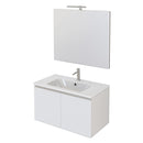 Mobile Bagno Sospeso 80 cm Lavabo e Specchio Bonussi Fenice Bianco Opaco-1