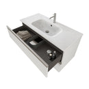 Mobile Bagno Sospeso 100 cm Lavabo e Specchio Bonussi Fenice Bianco Opaco-3