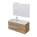 Mobile Bagno Sospeso 100 cm Lavabo e Specchio Bonussi Fenice Rovere Farnia-1