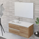 Mobile Bagno Sospeso 100 cm Lavabo e Specchio Bonussi Fenice Rovere Farnia-2