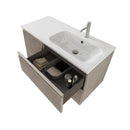 Mobile Bagno Sospeso 100 cm Lavabo e Specchio Bonussi Fenice Grigio-3