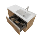 Mobile Bagno Sospeso 100 cm Lavabo e Specchio Bonussi Fenice Rovere Farnia-3