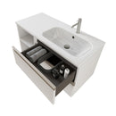 Mobile Bagno Sospeso 100 cm Lavabo e Specchio Bonussi Fenice Bianco Opaco-3