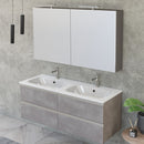 Mobile Bagno Sospeso 120 cm Doppio Lavabo e Specchio Bonussi Fenice Grigio-2