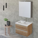 Mobile Bagno Sospeso 60 cm Lavabo e Specchio Bonussi Fenice Rovere Farnia-2