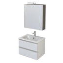 Mobile Bagno Sospeso 60 cm Lavabo e Specchio Bonussi Fenice Bianco Opaco-1