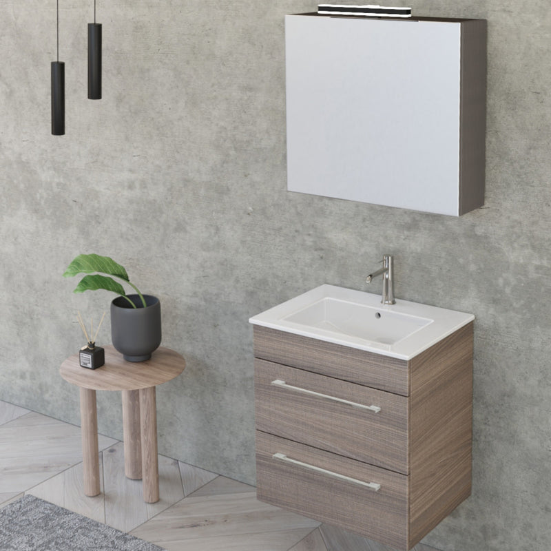 Mobile Bagno Sospeso 55 cm Lavabo e Specchio Bonussi Tucano Olmo-2