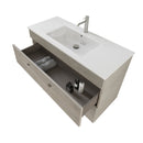 Mobile Bagno Sospeso 100 cm Lavabo e Specchio Bonussi Tucano Cemento Effetto Legno-3