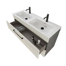 Mobile Bagno Sospeso 118 cm Doppio Lavabo e Specchio Bonussi Tucano Olmo e Lava-3