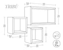 Set 3 Mensole Cubo da Parete Quadrato e Rettangolare in Fibra di Legno Tribù Bianco-5