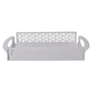 Vassoio Rettangolare 41x20xh6,5 cm in Metallo Design Frecce Bianco-2