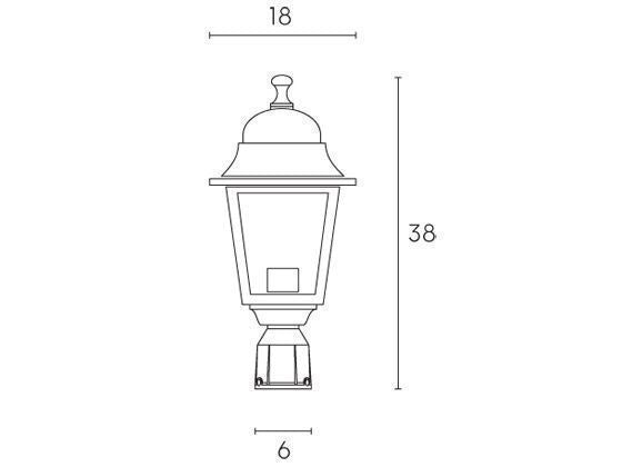 Lampada Testa Palo da Giardino E27 60W in Alluminio Sovil Nero-2