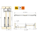 Sistema a Scorrimento Inferiore per Armadio 2 Ante 18 mm con Chiusura Soft Emuca-3