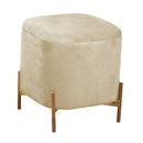 Pouf Contenitore 38x38xh45 cm in Tessuto Velluto Crema-1