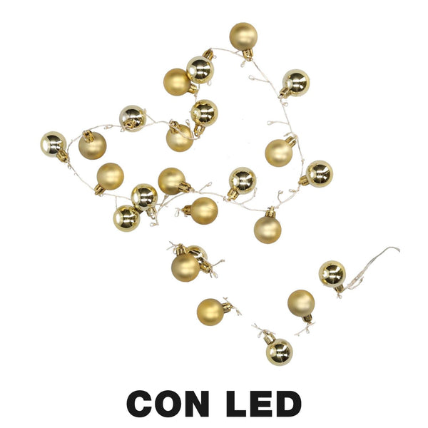 acquista Luce filo sfera oro 48 led bianco caldo alimentazione fissa cm Ø4x120