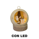 Babbo natale in metallo led dentro pallina oro cm Ø11xh15-1