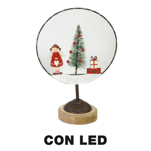 Decorazione metallo led con albero cm 20x11xh30 sconto