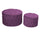 Set 2 Pouf Contenitore Ø50 cm e Ø70 cm in Tessuto Velluto Viola