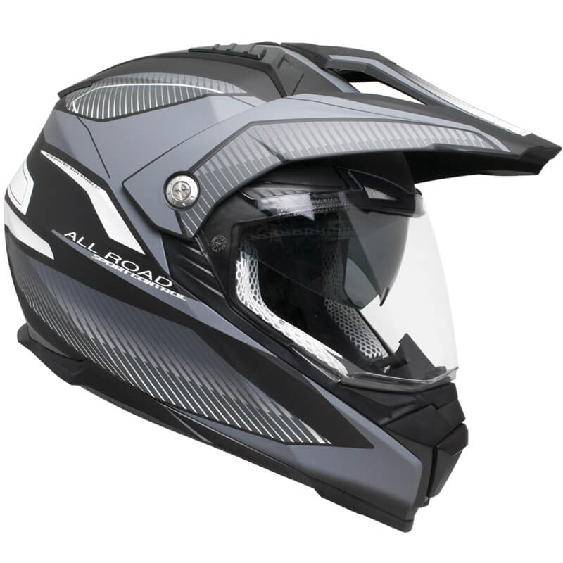 Casco Integrale per Moto Cross con Frontino CGM Forward 606G Titanium Opaco -1