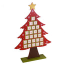 Calendario dell'Avvento in Legno rosso albero cm 36x8xh53-1