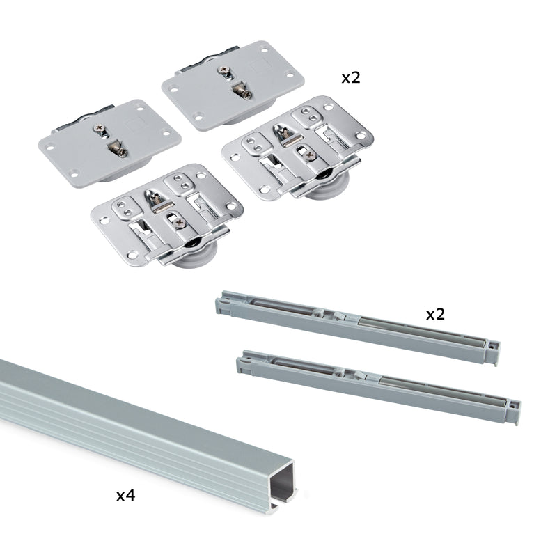 Sistema Flow in Formato Kit per Armadio H2 Ante Scorrevoli in Legno Emuca-1