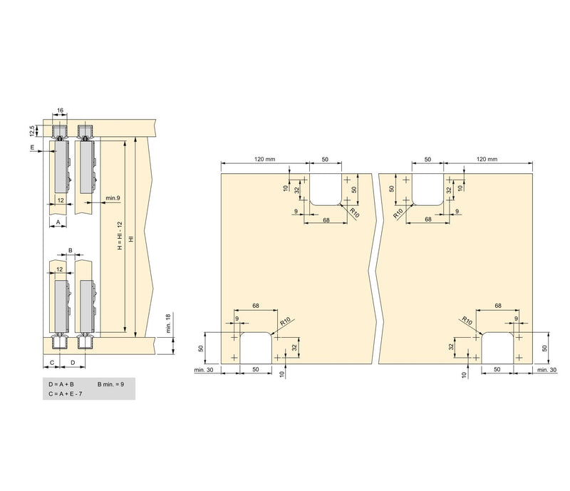 Sistema Flow in Formato Kit per Armadio H2 Ante Scorrevoli in Legno Emuca-2