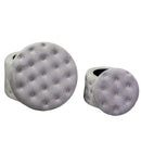 Set 2 Pouf Contenitore Ø50 cm e Ø70 cm in Tessuto Velluto Grigio-2